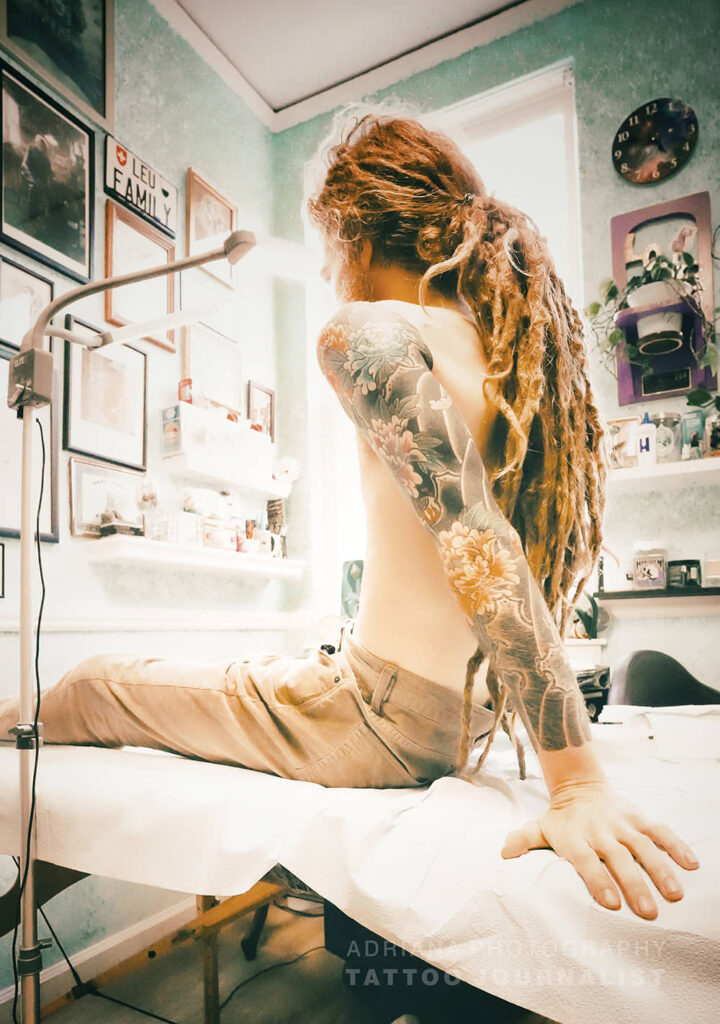 flower japanese tattoo sleeve,  photo copyright adriana de barros