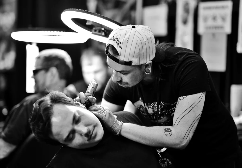 Dylan Fontanero, Auburn, WA, neck tattoo,  photo © Adriana de Barros